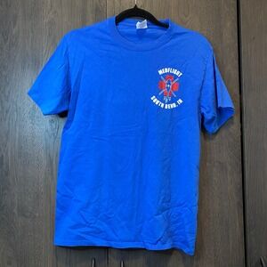Port & Company MedFlight South Bend IN Blue Graphic T-Shirt womans Small